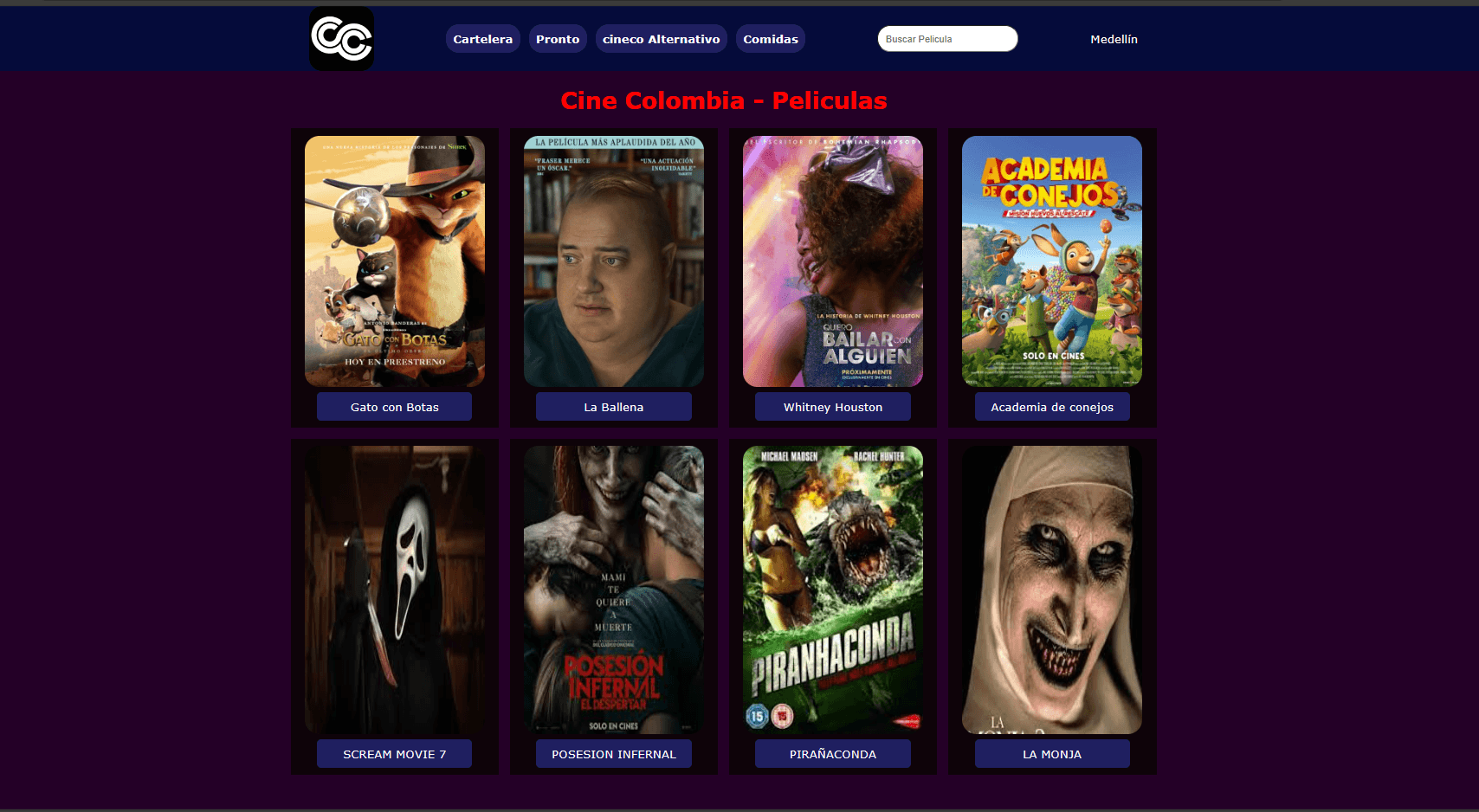 cine Colombia Plantilla